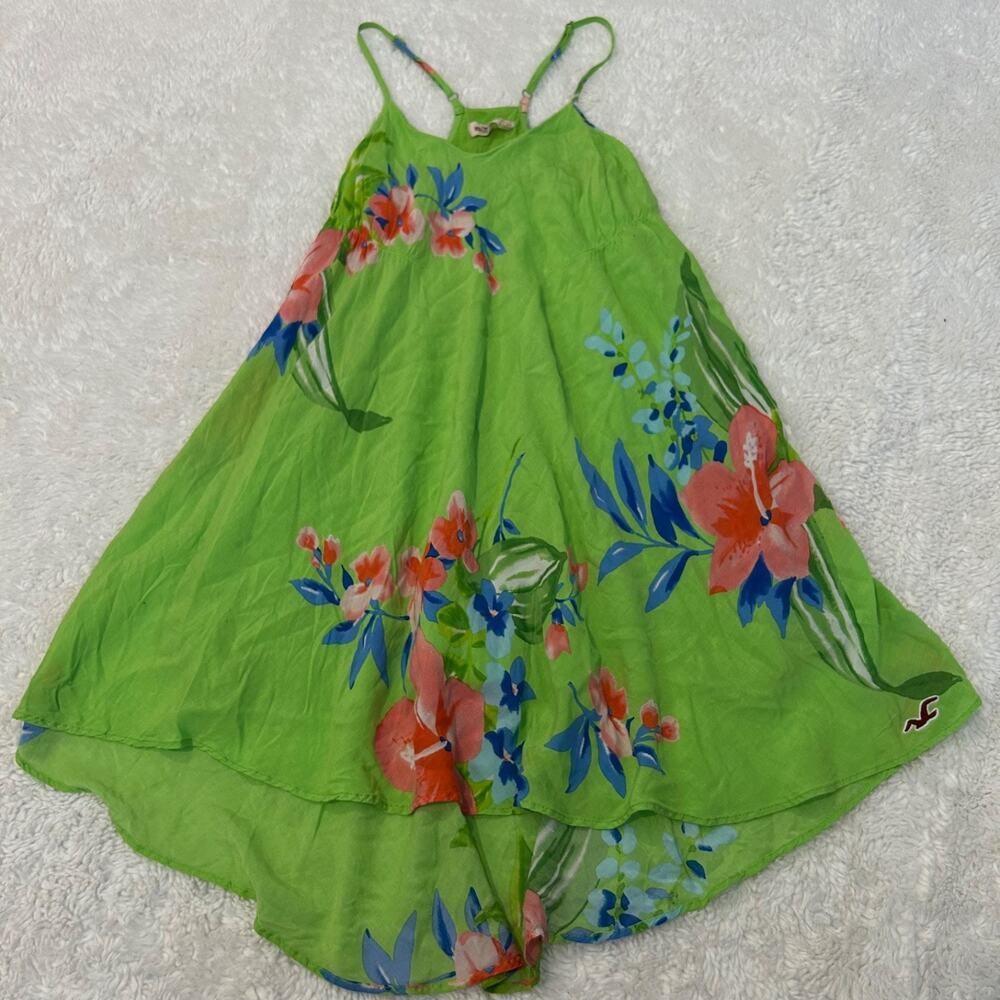 VTG Y2K 2000's Hollister Strappy Neon Floral Dress Summer Boho Resort Core Chic